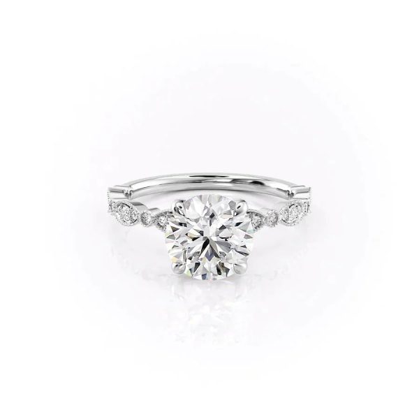 The Jasmine Set With A 2 Carat Round Moissanite Discount