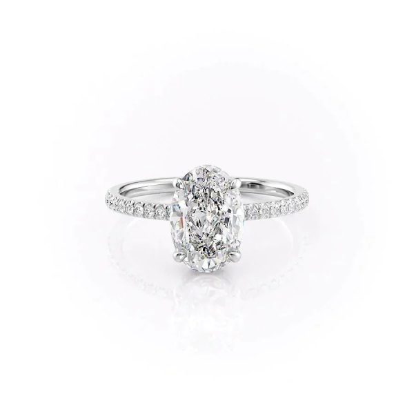 The Aline Set With A 5 Carat Oval Moissanite on Sale