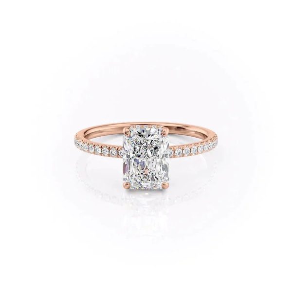 The Aline Set With A 5 Carat Radiant Moissanite For Sale