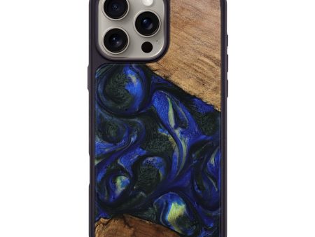 iPhone 16 Pro Max Wood Phone Case - Cherrie (Blue, 745101) Cheap