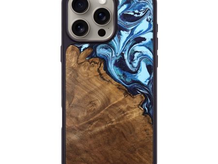 iPhone 16 Pro Max Wood Phone Case - Denisha (Blue, 744991) For Sale