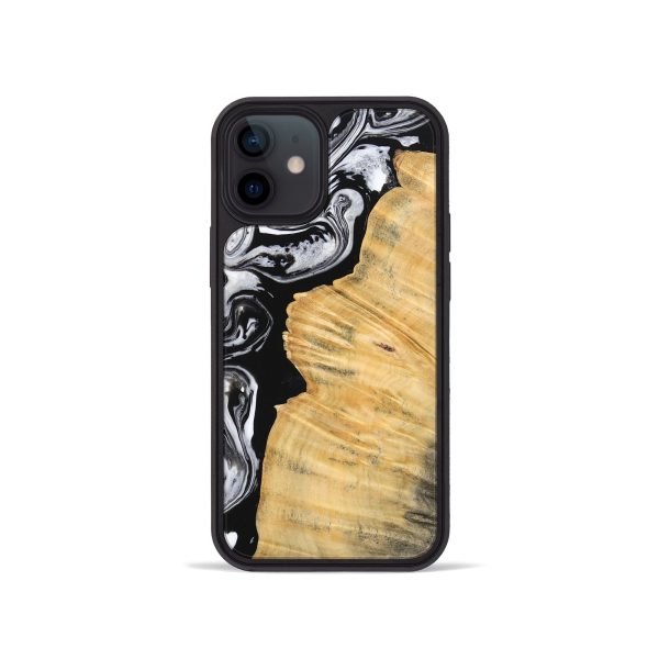 iPhone 12 mini Wood Phone Case - Beau (Black & White, 745002) For Cheap