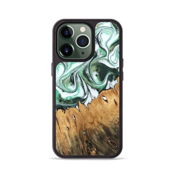 iPhone 13 Pro Wood Phone Case - Bobby (Green, 745376) Supply