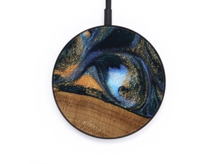 Circle Wood Wireless Charger - Livia (Teal & Gold, 745220) For Cheap