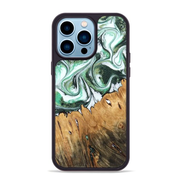 iPhone 14 Pro Max Wood Phone Case - Bobby (Green, 745376) Online