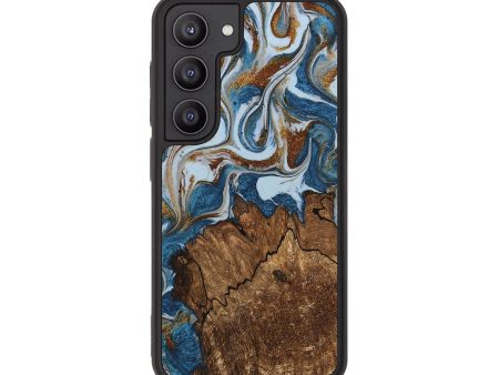 Galaxy S23 Wood Phone Case - Izayah (Teal & Gold, 745312) Supply