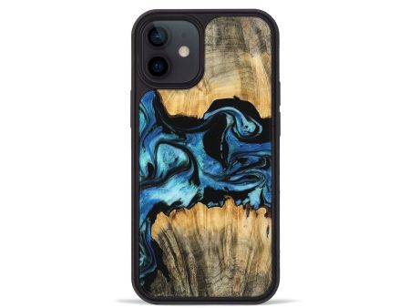 iPhone 12 mini Wood Phone Case - Darina (Blue, 745323) Online now