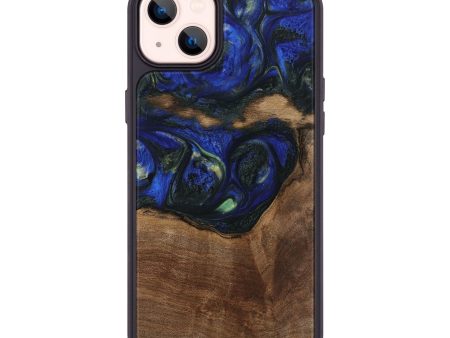 iPhone 14 Plus Wood Phone Case - Ebert (Blue, 745112) For Discount