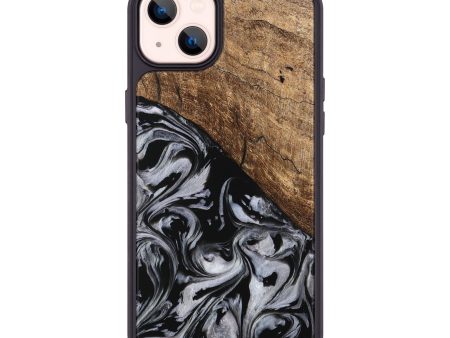 iPhone 14 Plus Wood Phone Case - Aubree (Black & White, 745187) Supply