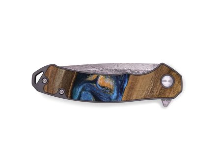 EDC Wood Pocket Knife - Gavra (Teal & Gold, 745158) Supply