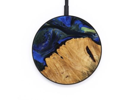 Circle Wood Wireless Charger - Petter (Blue, 745217) Hot on Sale