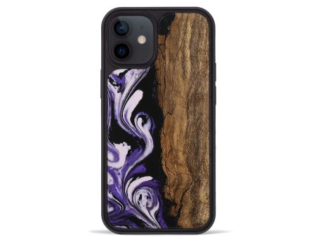 iPhone 12 mini Wood Phone Case - Davis (Purple, 745348) For Cheap