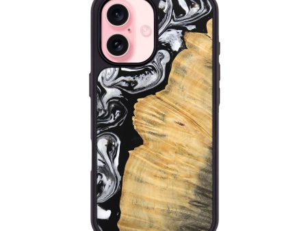 iPhone 16 Wood Phone Case - Beau (Black & White, 745002) Supply