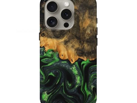 iPhone 16 Pro Wood Live Edge Phone Case - Ryker (Green, 745062) Online Sale