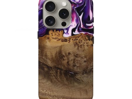 iPhone 16 Pro Wood Live Edge Phone Case - Lyndell (Purple, 745294) Cheap