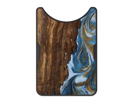 Alloy Wood Wallet - Loney (Teal & Gold, 745439) For Sale