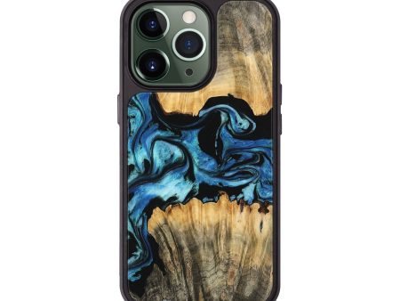 iPhone 13 Pro Wood Phone Case - Darina (Blue, 745323) Fashion