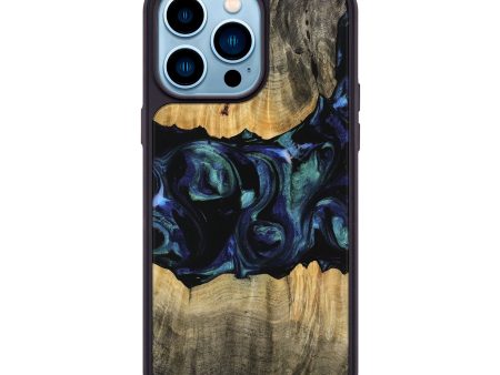 iPhone 14 Pro Max Wood Phone Case - Caresa (Blue, 745156) Sale