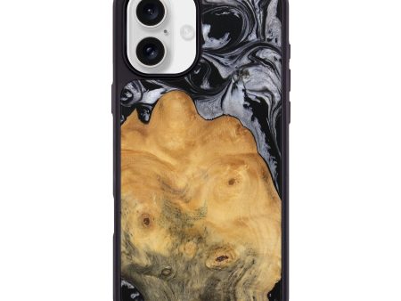 iPhone 16 Plus Wood Phone Case - Bryana (Black & White, 745181) on Sale