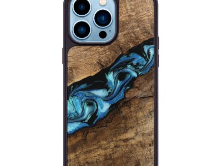 iPhone 14 Pro Max Wood Phone Case - Blithe (Blue, 745324) For Sale