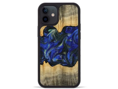 iPhone 12 mini Wood Phone Case - Gabie (Blue, 745216) For Discount