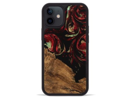 iPhone 12 mini Wood Phone Case - Grayce (Red, 745234) Supply