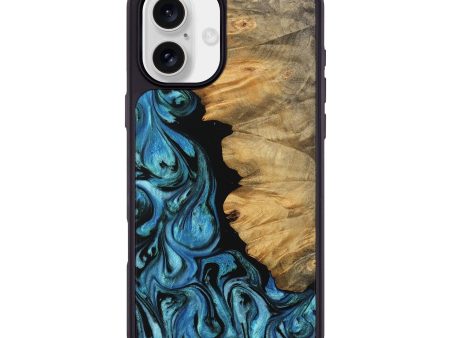 iPhone 16 Plus Wood Phone Case - Chahram (Blue, 745447) For Sale