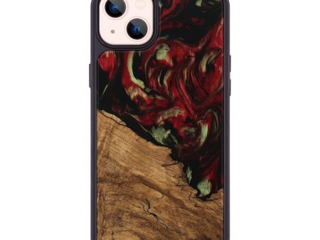 iPhone 14 Plus Wood Phone Case - Riekie (Red, 745100) Cheap