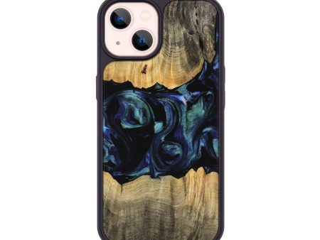 iPhone 14 Wood Phone Case - Caresa (Blue, 745156) For Discount