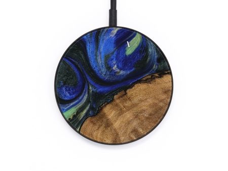 Circle Wood Wireless Charger - Joetta (Blue, 745087) Cheap