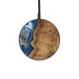 Circle Wood Wireless Charger - Latifah (Teal & Gold, 745438) on Sale