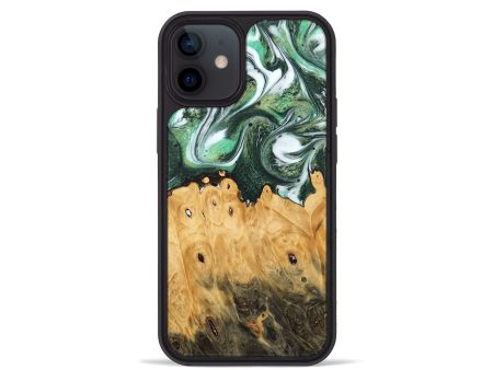 iPhone 12 mini Wood Phone Case - Blas (Green, 745374) For Cheap