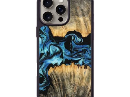 iPhone 16 Pro Max Wood Phone Case - Darina (Blue, 745323) Cheap