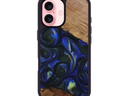 iPhone 16 Wood Phone Case - Cherrie (Blue, 745101) Sale