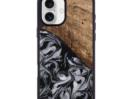 iPhone 16 Plus Wood Phone Case - Aubree (Black & White, 745187) For Cheap