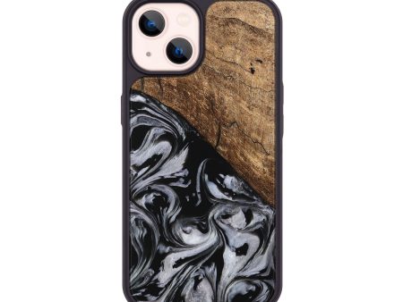 iPhone 14 Wood Phone Case - Aubree (Black & White, 745187) Fashion