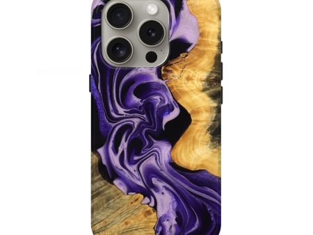 iPhone 16 Pro Wood Live Edge Phone Case - Vergie (Purple, 745285) Fashion