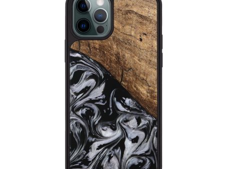 iPhone 12 Pro Max Wood Phone Case - Aubree (Black & White, 745187) For Discount