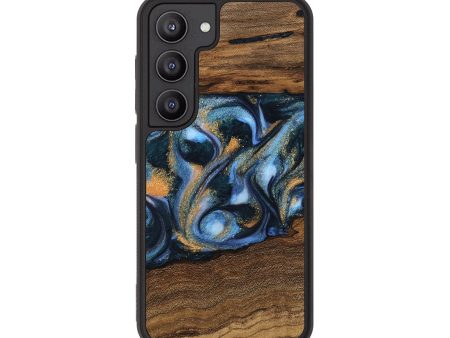 Galaxy S23 Wood Phone Case - Mietek (Teal & Gold, 745214) Discount