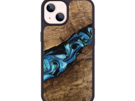 iPhone 14 Wood Phone Case - Blithe (Blue, 745324) For Cheap