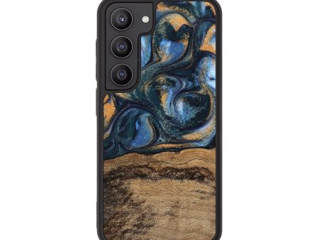 Galaxy S23 Wood Phone Case - Terry (Teal & Gold, 745172) For Cheap