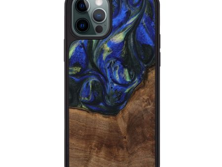 iPhone 12 Pro Max Wood Phone Case - Alvin (Blue, 745094) For Discount