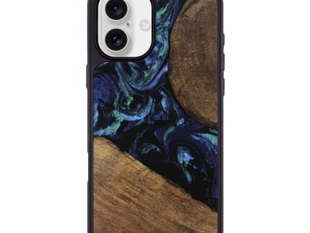 iPhone 16 Plus Wood Phone Case - Cezary (Blue, 745179) Hot on Sale