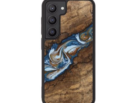 Galaxy S23 Wood Phone Case - Brian (Teal & Gold, 745453) Cheap