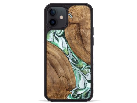 iPhone 12 mini Wood Phone Case - Gabbey (Green, 745371) For Discount