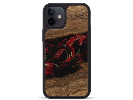 iPhone 12 mini Wood Phone Case - Joni (Red, 745225) on Sale