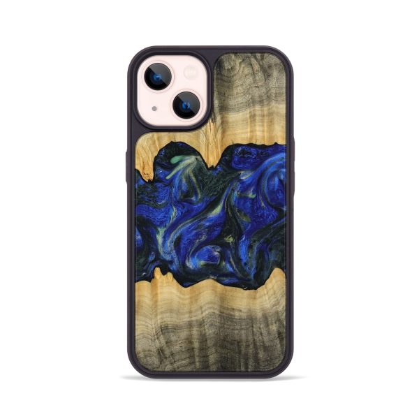 iPhone 14 Wood Phone Case - Gabie (Blue, 745216) Sale