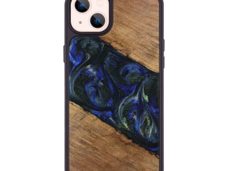 iPhone 14 Plus Wood Phone Case - Mirelle (Blue, 745096) Hot on Sale