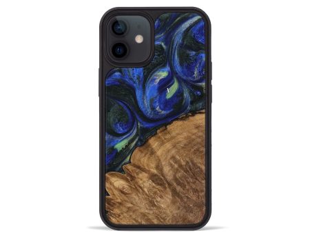 iPhone 12 mini Wood Phone Case - Joetta (Blue, 745087) For Cheap