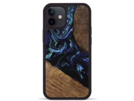 iPhone 12 mini Wood Phone Case - Cezary (Blue, 745179) Hot on Sale